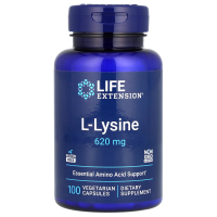 Life Extension, L-лизин, 620 мг, 100 растительных капсул
