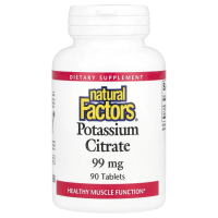 Natural Factors, Цитрат калия, 99 мг, 90 таблеток