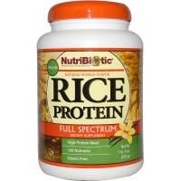 NutriBiotic, Веганский рисовый белок, полный спектр, со вкусом натуральной ванили, 1 фунт и 4 унции (570 г)