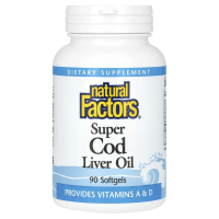 Natural Factors, Супер масло печени трески, 90 капсул