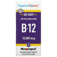 Superior Source, Метилкобаламин B-12, 10000 мкг, 30 микролингвальных быстрорастворимых таблеток