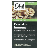 Gaia Herbs, Грибы + травы Ежедневный иммунитет 60 вег капсул