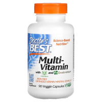 Doctor's Best, Витаминный комплекс Multi-Vitamin, содержит Vitashine D3 и Quatrefolic (инновационная формула фолиевой кислоты), 90 вегетарианских капсул