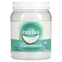 Nutiva, Органическое кокосовое масло первого отжима, 54 жидкие унции (1,6 л)