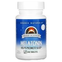 Source Naturals, Мелатонин, 3 мг, 240 таблеток
