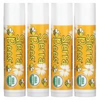 Sierra Bees, Органические бальзамы для губ, мед, 4 в упаковке, 4,25 г (0,15 унц.) каждый