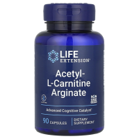 Life Extension, Аргинат ацетил-L-карнитина, 90 вегетарианских капсул