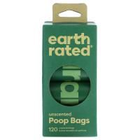 Earth Rated, Dog Waste Bags, Unscented, 120 Bags, 8 Rolls