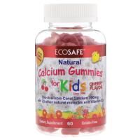 CORAL LLC, Жевательные конфеты с кальцием для детей, со вкусом вишни, 60 жевательных таблеток