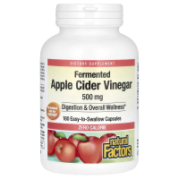 Natural Factors, Яблочный уксус, 500 мг, 180 капсул