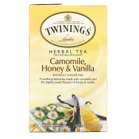 Twinings, Растительный чай с ромашкой, медом и ванилью, Не содержит кофеина, 20 пакетиков в индивидуальной упаковке, 1,13 унций (32 г)