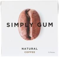 Simply Gum, Жевательная резинка, Натуральный кофе, 15 штук