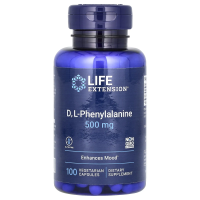 Life Extension, D, L-фенилаланин, 500 мг, 100 вегетарианских капсул