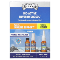 Sovereign Silver, Daily + Immune Support, Trial & Travel Kit, 10 PPM, 3 Piece Kit