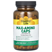 Country Life, Max-Amino в капсулах, с витамином B6, 180 вегетарианских капсул