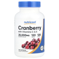 Nutricost, Клюква с витаминами C и E, 120 капсул