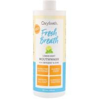 Oxyfresh, Свежее дыхание, средство для полоскания с лимонной мятой, кислородом и цинком, 16 ж. унц. (473 мл)