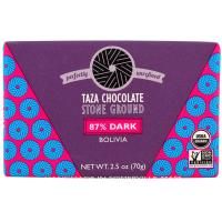 Taza Chocolate, Органический батончик из 87%-ного темного шоколада, размолотого жерновами, Боливия, 70 г (2,5 унции)