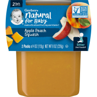 Gerber, Apple Peach Squash, Sitter, 2 Pack, 4 oz (113 g) Each