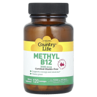 Country Life, Метил B12, Ягодный вкус, 3 000 мкг, 120 пастилок для рассасывания