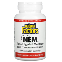 Natural Factors, NEM, натуральная оболочка из яичной скорлупы, 60 вегетарианских капсул