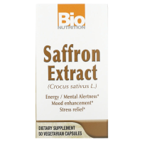 Bio Nutrition, Экстракт шафрана, 50 капсул на растительной основе
