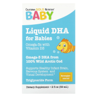 California Gold Nutrition, ДГА для детей, 1050 мг, Жирные кислоты Омега-3 с витамином D3, 2 ж. унц. (59 мл)