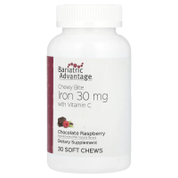 Bariatric Advantage, Chewy Bite Iron с витамином C, шоколадная малина, 30 жевательных таблеток