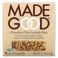 MadeGood, Органические батончики из мюсли с шоколадной крошкой, 6 батончиков по 0,85 унции (24 г) каждый