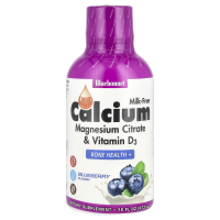 Bluebonnet Nutrition, Жидкий кальций цитрат магния + витамин D3, с Черникой, 16 жидких унций (472 мл)