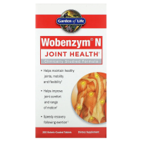 Wobenzym N, здоровье суставов, 200 таблеток, покрытых желудочно-резистентной оболочкой