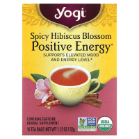 Yogi Tea, Spicy Hibiscus Positive Energy, 16 чайных пакетиков, 32 г (1,12 унции)