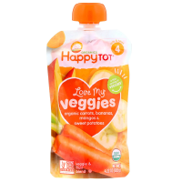 Happy Family Organics, Organics Happy Tot, «Вкусные овощи», органическое пюре из моркови, бананов, манго и батата, 120 г