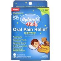 Hyland's Naturals, 4 Kids, устраняет боли во рту, для приема на ночь, возраст от 2 до 12 лет, 125 таблеток