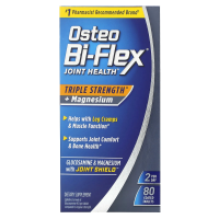 Osteo Bi-Flex, добавка для здоровья суставов, тройной концентрации, с добавлением магния, 80 таблеток, покрытых оболочкой