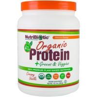 NutriBiotic, Органический протеин + Зелень и овощи, Кремовая ваниль, 1 фунт 3 унции (540 г)