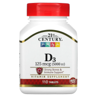 21st Century, Vitamin D3, 5000 МЕ, 110 Tablets