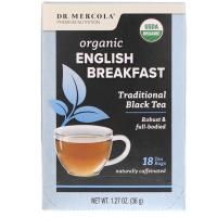 Dr. Mercola, Органический традиционный черный чай "Английский завтрак", 18 пакетиков, 1,27 унц. (36 г)