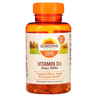 Sundown Naturals, Витамин D3, 25 мкг, 1000 МЕ, 400 мягких таблеток