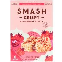 SmashMallow, Smash Crispy, Клубника со сливками, 6 батончиков, 1,15 унц. (33 г) каждый