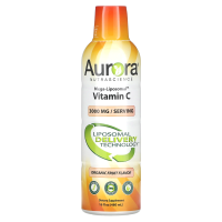 Aurora Nutrascience, Мега липосомальный витамин С, органический фруктовый вкус, 3000 мг, 480 мл (16 жидк. унций)