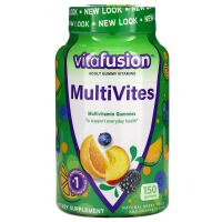VitaFusion, MultiVites, незаменимые мультивитамины, натуральный ягодный, персиковый и апельсиновый вкусы, 150 жевательных таблеток