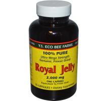 Y.S. Eco Bee Farms, Royal Jelly, 100% чистое, 2000 мг, 75 капсул