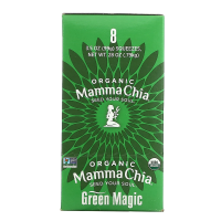 Mamma Chia, Закуска для выносливости Chia Squeeze, зеленое волшебство, 8 пакетиков по 3.5 унций (99 г)