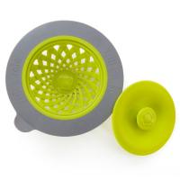 Full Circle, Sinksationational, Sink Strainer with Pop-Out Stopper, Green & Slate