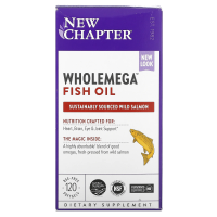 New Chapter, Wholemega Whole Fish Oil, 1,000 mg, 120 Softgels