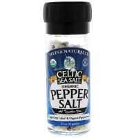 Celtic Sea Salt, Organic, Pepper Salt, Light Grey Celtic & Organic Peppercorns, 2.7 oz (76 g)
