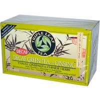 Triple Leaf Tea, Зеленый чай без кофеина с женьшенем, 20 пакетиков по 40 г