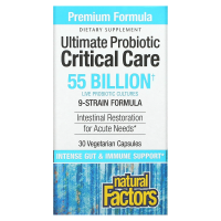 Natural Factors, Ultimate Probiotic Critical Care, 55 миллиардов КОЕ, 30 вегетарианских капсул