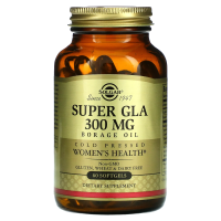 Solgar, Супер ГЛК, Масло бурачника, Комплекс для поддержания женского здоровья, 300 мг, 60 гелевых капсул